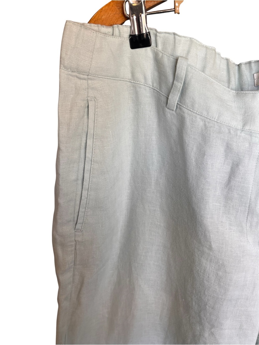 Banana Republic Pale Green Wide-Leg Linen Pants XL - Picture 2 of 8